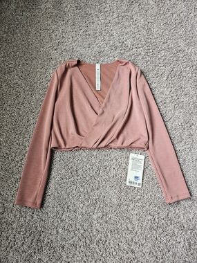 Lululemon Softstreme Wrap Front Top In Red Clay Size Small
